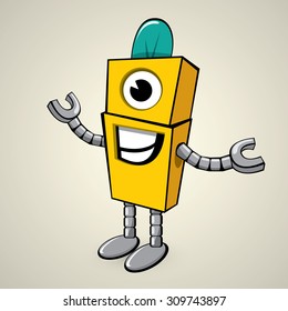 vector cartoon cute robot