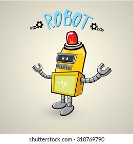 vector cartoon cute robot