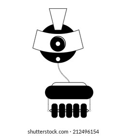 Vector Cartoon Cute Robot Isolated On Background