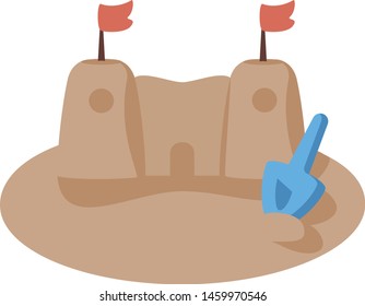 Vector Cartoon Cute Sand Castle Icon Illustration Isolated