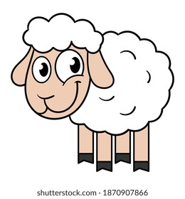 Ilustración de ovejas ricas de dibujos animados