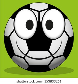 Vector Cartoon Cute Soccer Ball With Happy Face