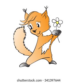 vector cartoon cute squirrel