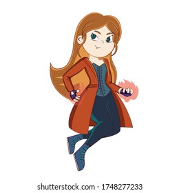 Vector Cartoon Cute Teen Superhero Character Isolated