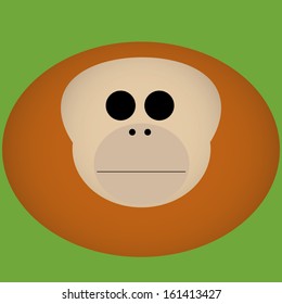 Vector Cartoon Cute Titi Monkey Face Icon Isolated