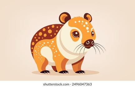 Vector de dibujos animados lindo animal inusual. Pequeño hámster estilístico o conejillo de indias. Animal Pequeño doméstico. Mascota ficticia.