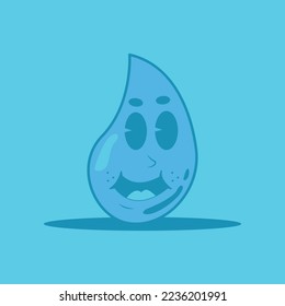 vector cartoon cute water character smiling