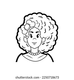 Vector Cartoon Cute Young Person Icon Isolated