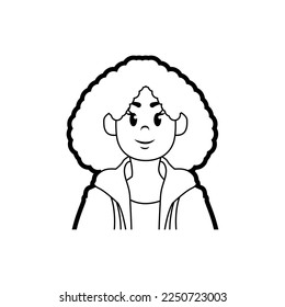 Vector Cartoon Cute Young Person Icon Isolated