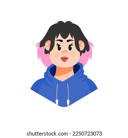 Vector Cartoon Cute Young Person Icon Isolated