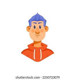 Vector Cartoon Cute Young Person Icon Isolated