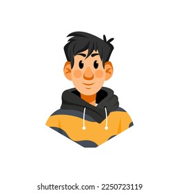 Vector Cartoon Cute Young Person Icon Isolated