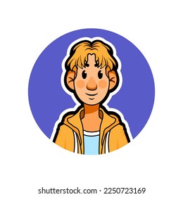 Vector Cartoon Cute Young Person Icon Isolated