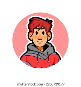 Icono de joven aislado de dibujos animados de vectores