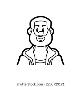 Vector Cartoon Cute Young Person Icon Isolated