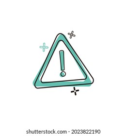 Vector cartoon danger icon in comic style. Attention caution sign illustration pictogram. Danger business splash effect concept.