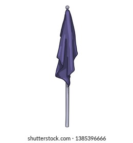 Vector Cartoon Dark Blue Flag without Wind