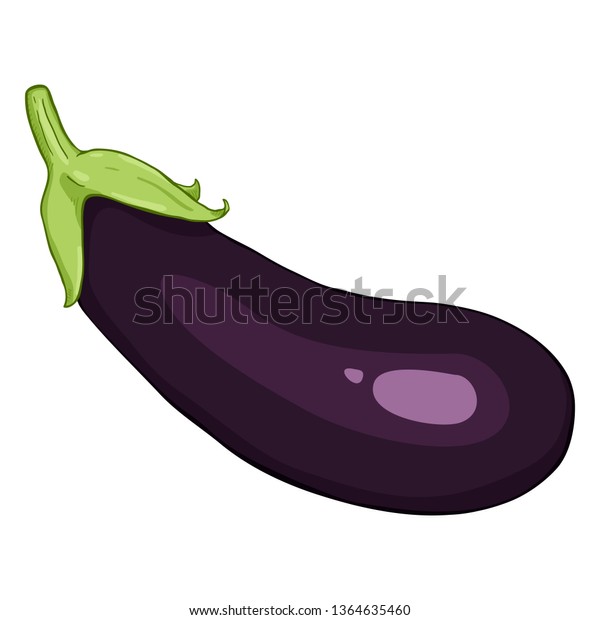 Vector Cartoon Dark Purple Eggplant Stock Vector (Royalty Free ...