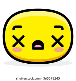 Vector Cartoon Dead Face