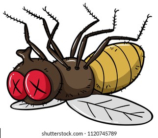 Vector Cartoon Dead Fly