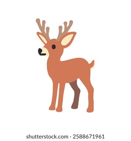 Vector of cartoon deer illustration on white background. Wild animals, wild creatures, wild concept. 