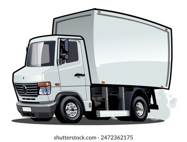 Vector Cartoon delivery cargo truck. Available EPS-10 vector format separated by groups and layers with transparency effects for one-click recolor