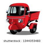 Vector cartoon delivery scooter. Available EPS-10 format separated by groups and layers vith transparency effects for one-click repaint