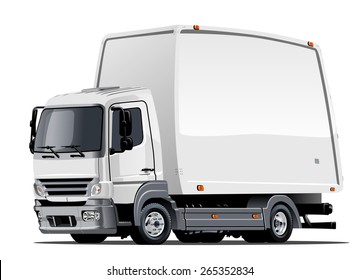 Vector Cartoon Delivery Truck. Available EPS-10 vector format separated by groups and layers with transparency effects for one-click repaint
