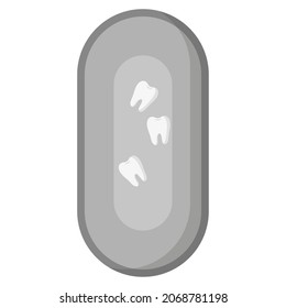 Vector cartoon dental metal trays with teeth. Dental concept.