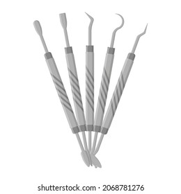 Vector cartoon dental therapy instruments. Dental concept.