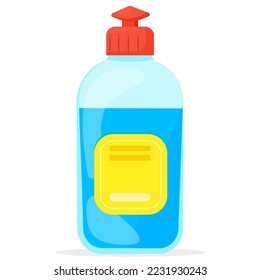 Vector cartoon detergent for washing and cleaning. The concept of cleanliness and order