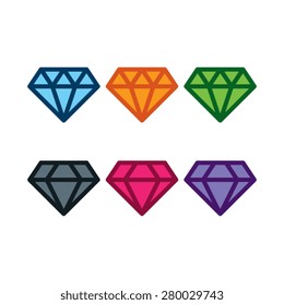 Vector Cartoon Diamonds