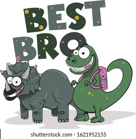 Vector Cartoon Dinosaur illustration. Ready to print for kids products