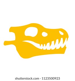 Vector Cartoon Dinosaur Skull Isolated On White Background