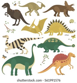 Vector Cartoon Dinosaurs Stock Vector (Royalty Free) 561991576 ...