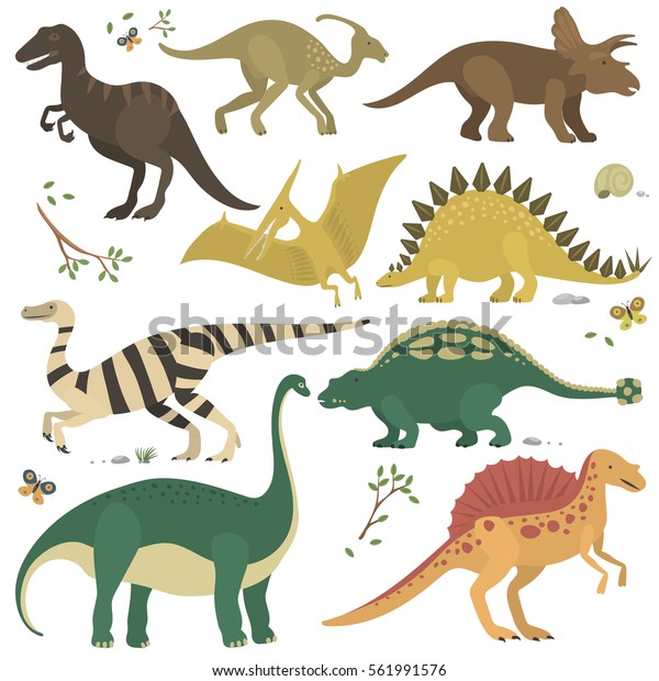 Vector Cartoon Dinosaurs Stock Vector (Royalty Free) 561991576