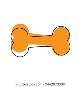 Vector cartoon dog bone toy icon in comic style. Bone sign illustration pictogram. Dog bone icon isolated on white background. Vector illustration. Eps file 355.