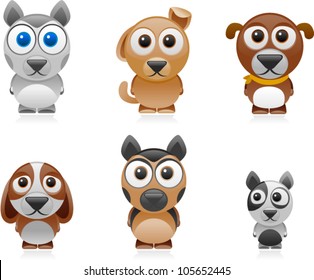vector cartoon dog set 2