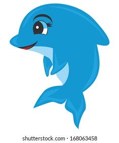 Vector cartoon dolphin