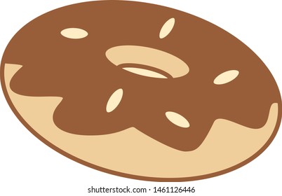 Vector Cartoon Donut Icon Emoji Illustration Isolated