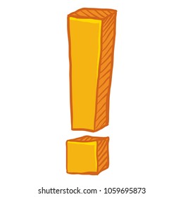Vector Cartoon Doodle Yellow Exclamation Mark