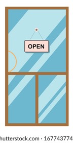Puerta de dibujos animados con vidrio 