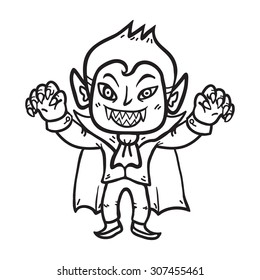 Vector cartoon dracula line art