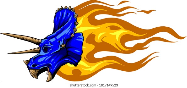 Vector Cartoon Dragon Head Isolated On White Background
