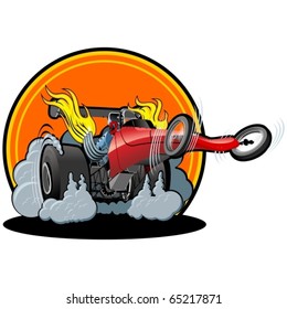 Vector Cartoon Dragster