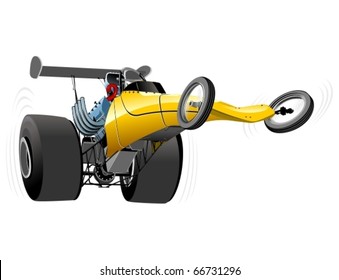 Vector Cartoon Dragster