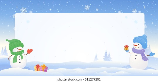 Vector Cartoon Drawing Christmas Snowy Frame Stock Vector (Royalty Free ...