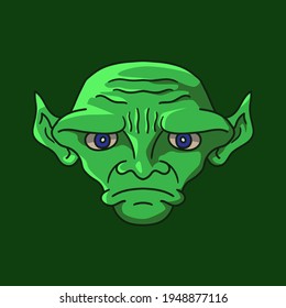 Dibujo vectorial de la cabeza de goblin