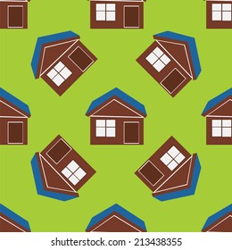 vector cartoon drawing of a house roof door wall window 