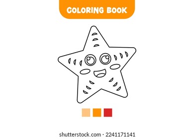 Vector cartoon drawing of a starfish concept design illustration